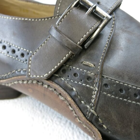 Pal Zileri Oil Tanned Leather Monk Oxford Mens Shoe Footwear Monk Strap Italy 44 - Picture 4 of 9